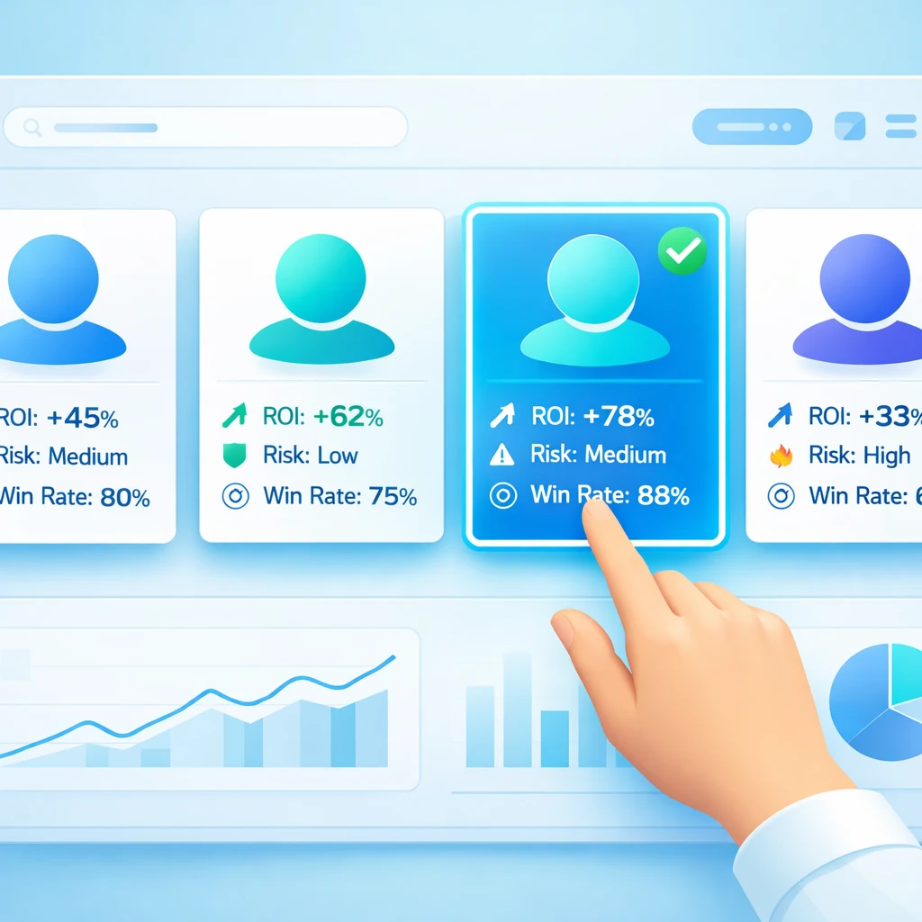 Vergleich für Copy Trading Trader Auswahl auf Traia
