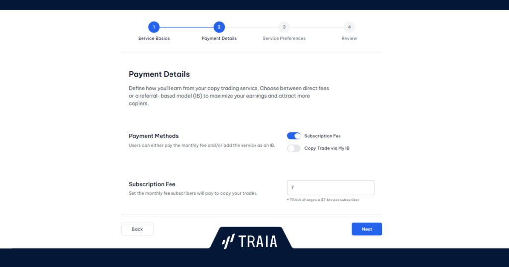 مراحل ساخت حساب Copy Trade Provider در پلتفرم Traia
